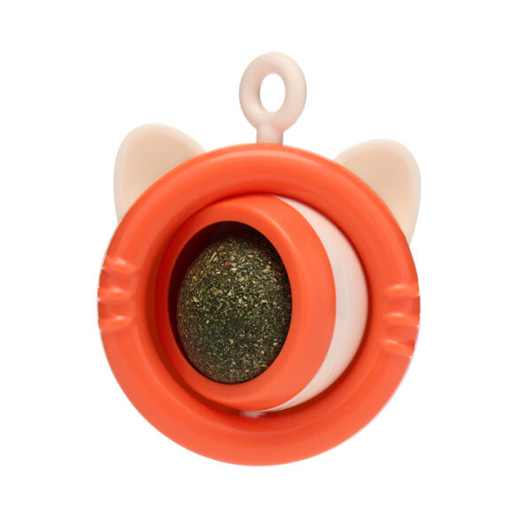 Игрушка WOGY для кошек Кошечка с вращающимся мятным шариком на липкой ленте, 5*6,5*2,5см