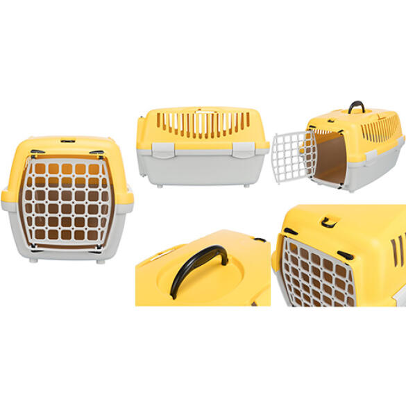 Переноска TRIXIE Traveller Capri I для мелких животных до 6кг, 32*31*48см, серая/желтая