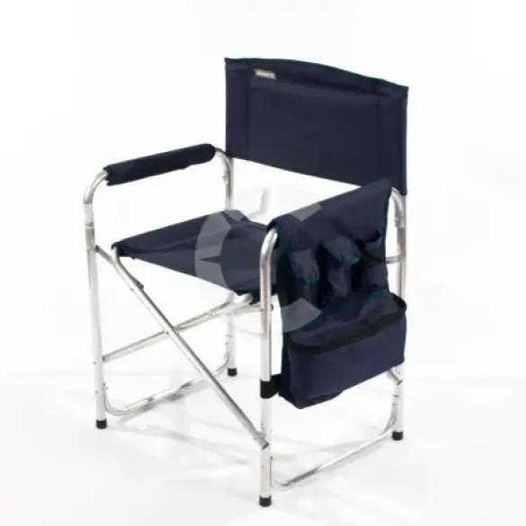 Кресло складное "СЛЕДОПЫТ" 585*450*825мм, с карманом на подлокотнике, алюминий, синий