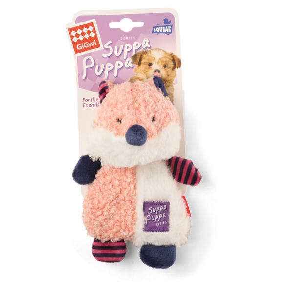 Игрушка Gigwi для маленьких собак "Лиса с пищалкой", 17,5см