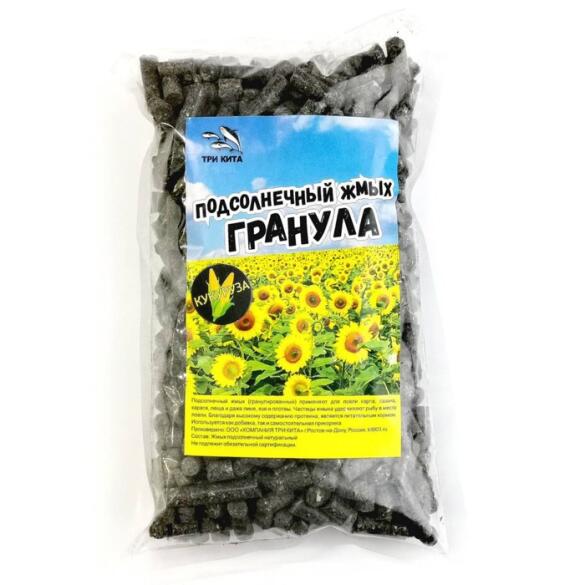 Жмых подсолнечника гранулы  8мм "КУКУРУЗА" 500гр.