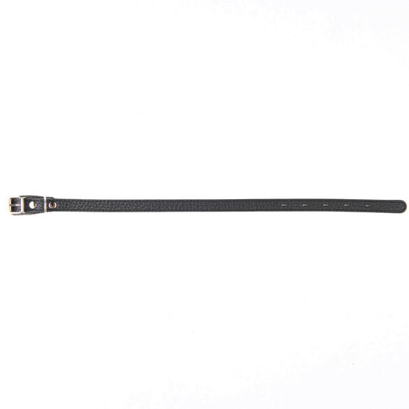 Ошейник Mr.Kranch для собак из натуральной кожи Чёрный, 17-20см