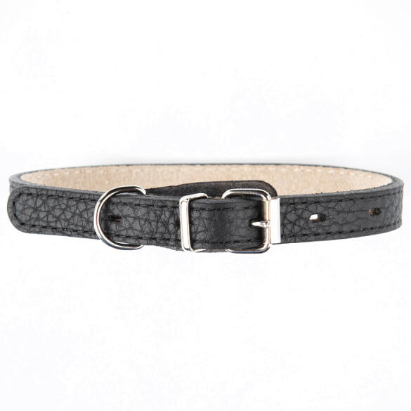 Ошейник Mr.Kranch для собак из натуральной кожи Чёрный, 17-20см