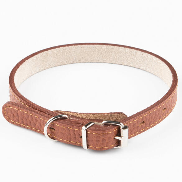 Ошейник Mr.Kranch для собак из натуральной кожи Коричневый, 20-25см
