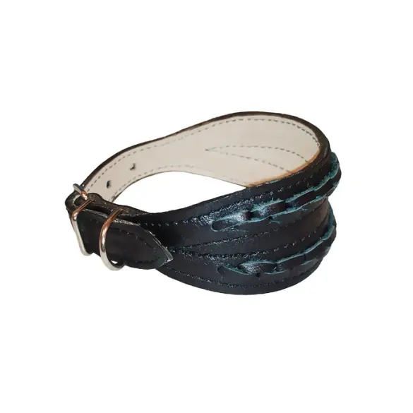 Ошейник "Сима" Сельдь 25мм плетеный (45-50см) черный