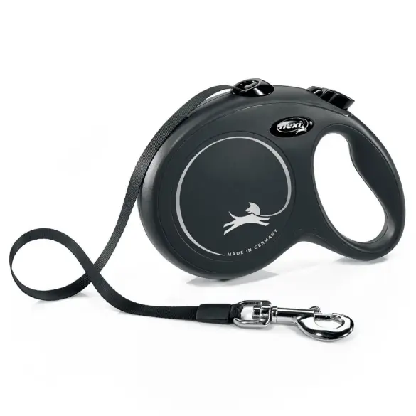 Рулетка FLEXI Black Design L 50кг 5м шлея, черная