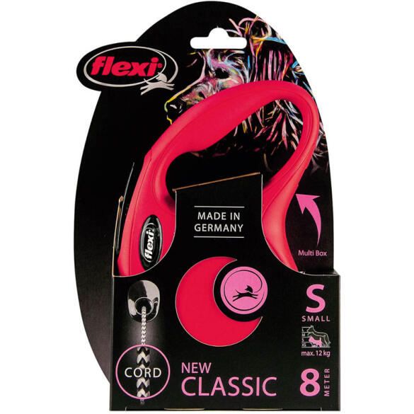 Рулетка FLEXI New Classic S 12кг 8м трос, красный