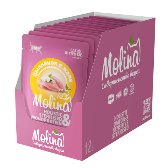 70гр Влажный корм Molina для котят Цыплёнок в желе