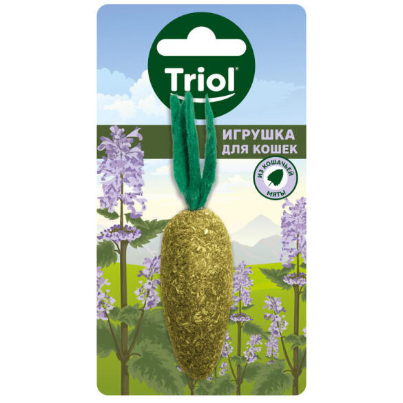 Игрушка Triol NATURAL для кошек из прессованной кошачьей мяты "Морковка", 50/90мм