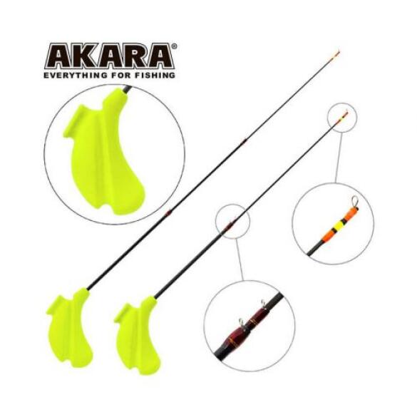 Удочка зимняя Akara HLTC под балансир (хлыст карбон с кольцами), желтая