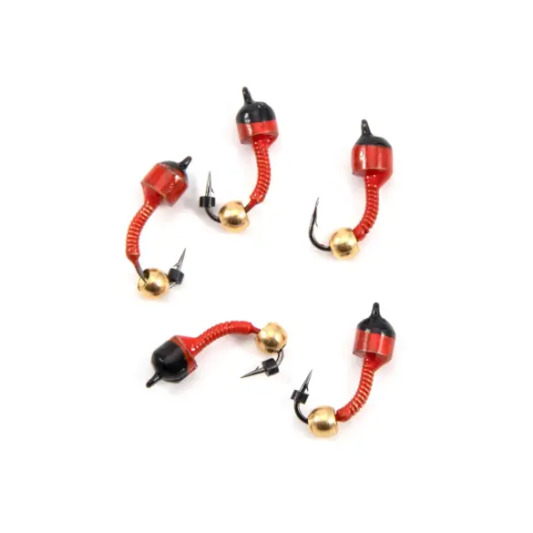 Мормышка вольфрамовая безнасадочная "ЯМАН" Лесотка №4 1гр латунный шар, красный