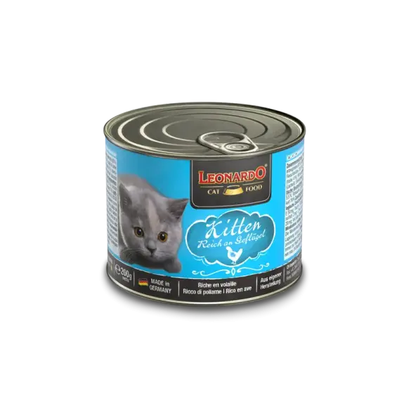 200гр Консервы Leonardo Kitten для котят до года с Птицей и говядиной