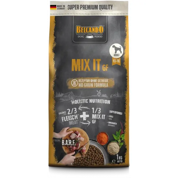 1кг Корм Belcando Mixt it GF BARF беззерновая диета для взрослых собак всех пород