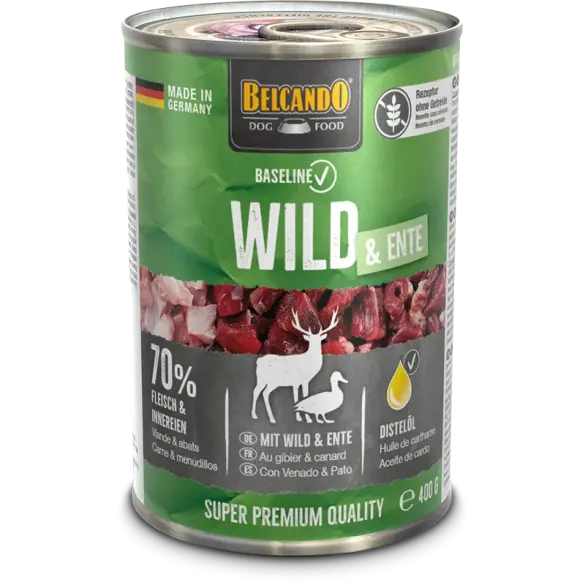 400гр Консервы Belcando Baseline Wild & Ente / Venision&Duck для взрослых собак всех пород с Дичью и уткой