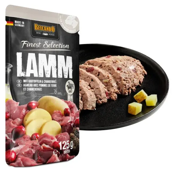 125гр Влажный корм Belcando Lamb with potatoes & cranberries для взрослых собак средних и крупных пород с Ягненком, картофелем и клюквой
