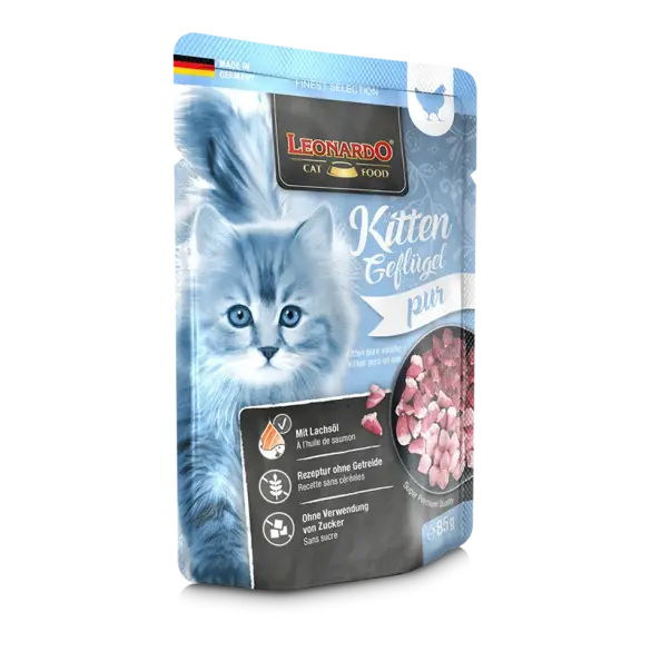 85гр Влажный корм Leonardo Kitten Poultry pure для котят до года с Птицей