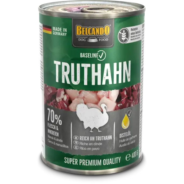 400гр Консервы Belcando Baseline Truthahn/Turkey для взрослых собак всех пород с Индейкой