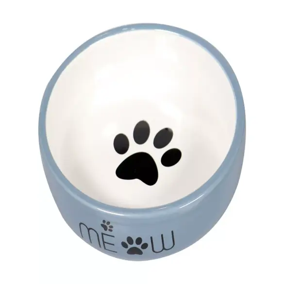 Миска Mr.Kranch MEOW для кошек керамическая Синяя, 380мл