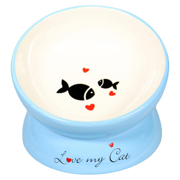 Миска Mr.Kranch на подставке для кошек керамическая Голубая, 120мл
