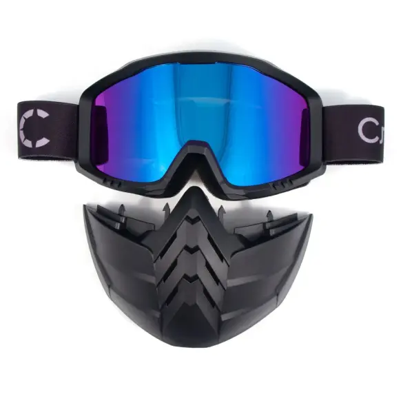 Маска мотоциклетная/снегоходная Следопыт M8, линза chrome multicolor