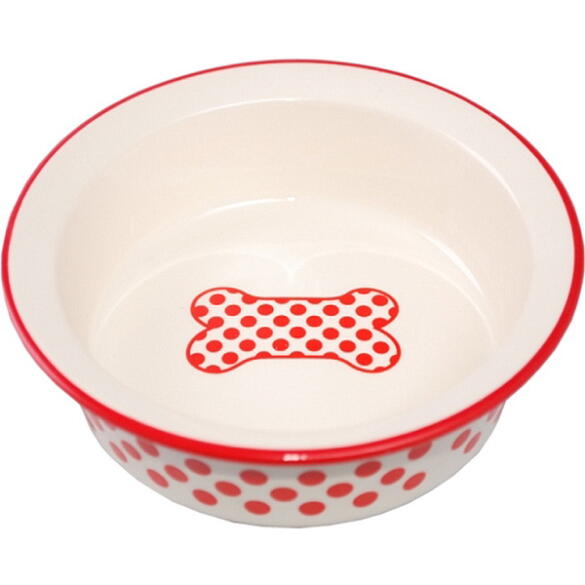 Миска керамическая N1 Красный горох и Косточка 12,5*4см, 150мл