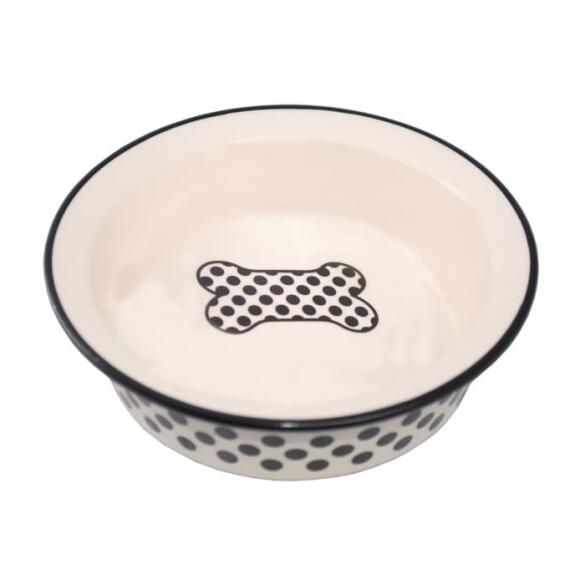 Миска керамическая N1 Чёрный горох и Косточка 12,5*4см, 150мл