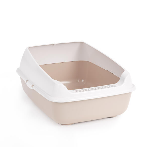 Лоток ALTA для кошек с высоким бортом Бежевый&Белый