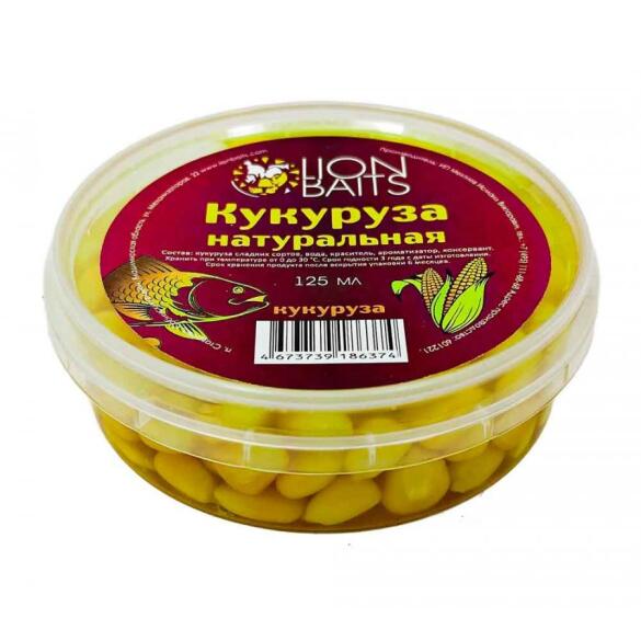 Насадка Lion Baits кукуруза натуральная Кукуруза, 125мл