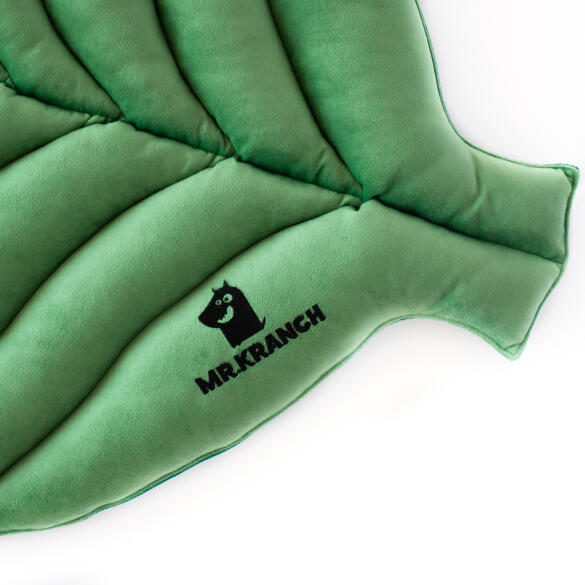 Лежанка Mr.Kranch Листочек двусторонняя для собак Зеленая, 90*65*5см