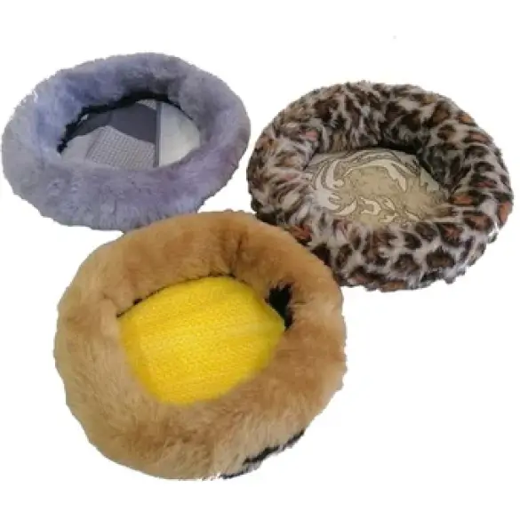 Лежанка Happy Friends бязь/искусственный мех, 140*140*40см