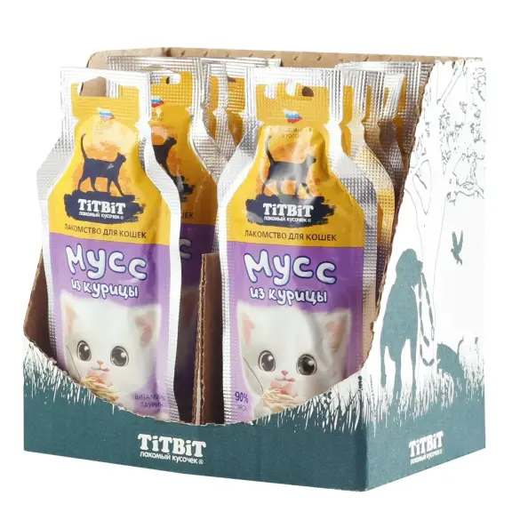 15г Лакомство TitBit для кошек Мусс из Курицы
