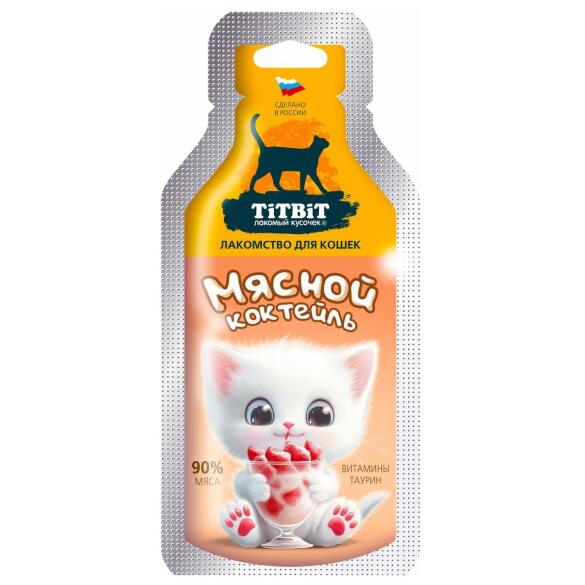 15г Лакомство TitBit для кошек Мясной коктейль