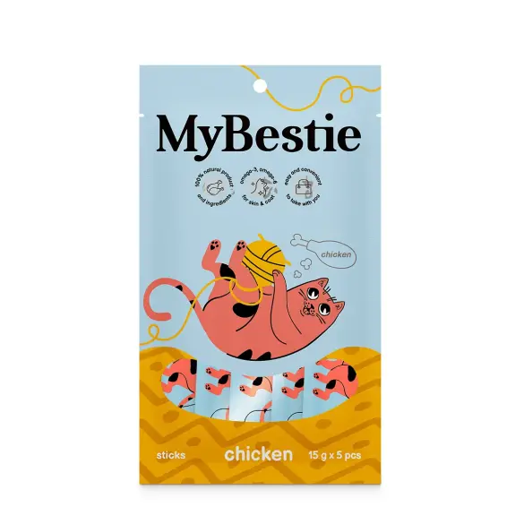 5*15г Крем-лакомство MyBestie для кошек Курица