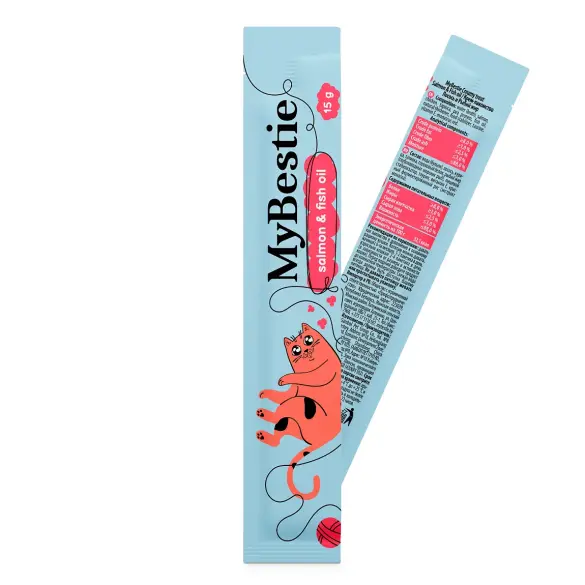 5*15г Крем-лакомство MyBestie для кошек Лосось и Рыбий жир