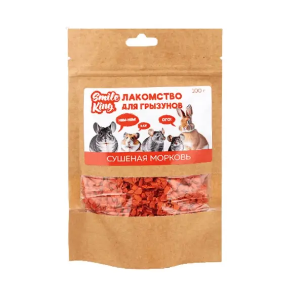 100г Лакомство Smile King для грызунов сушеная Морковь