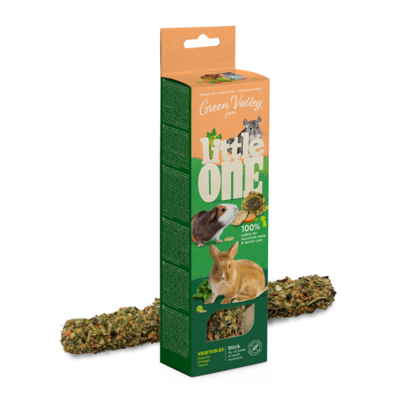 160гр Лакомство Little One "Зелёная долина" беззерновые палочки с овощами для декоративных животных