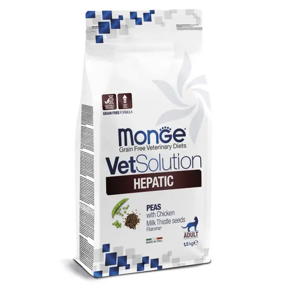 0,4кг Корм Monge VetSolution Cat Hepatic Ветеринарная диета для кошек с заболеваниями печени