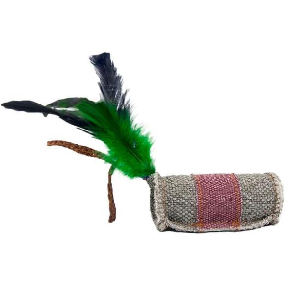 Игрушка Barry King для котов Ролик с веревкой из прочного материала красный 4*9,5см