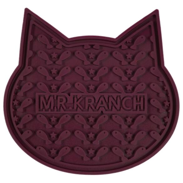 Лизательный коврик Mr.Kranch для медленного поедания силиконовый 12*12см бордовый на присосках