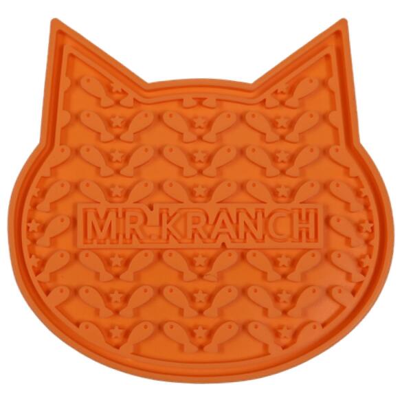 Лизательный коврик Mr.Kranch для медленного поедания силиконовый 12*12см оранжевый на присосках