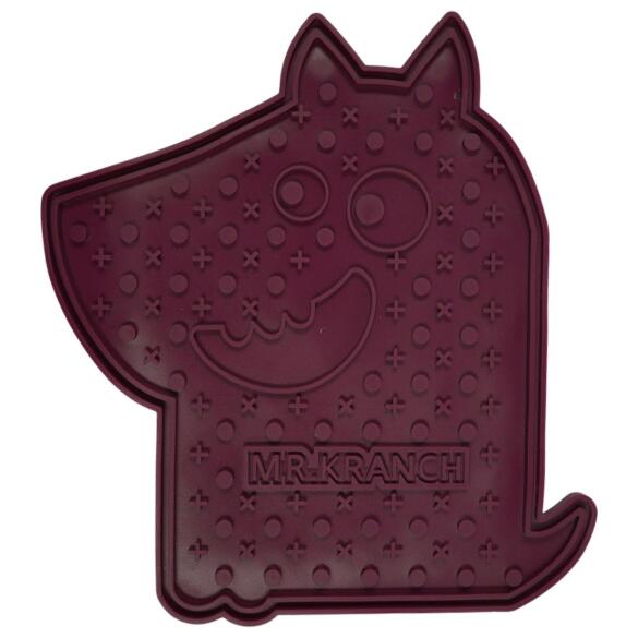 Лизательный коврик Mr.Kranch для медленного поедания силиконовый 20*20см бордовый на присосках