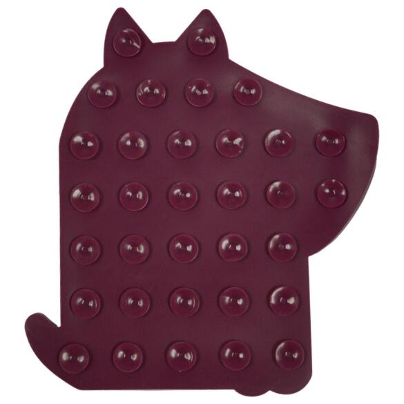 Лизательный коврик Mr.Kranch для медленного поедания силиконовый 20*20см бордовый на присосках