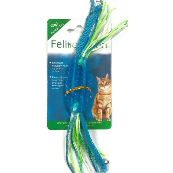Игрушка Feline Clean Dental для кошек Конфетка-прорезыватель с лентами
