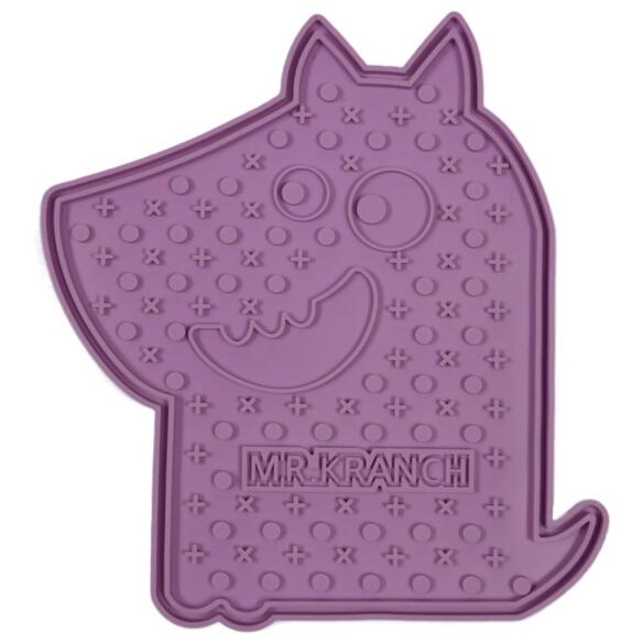 Лизательный коврик Mr.Kranch для медленного поедания силиконовый 20*20см фиолетовый на присосках