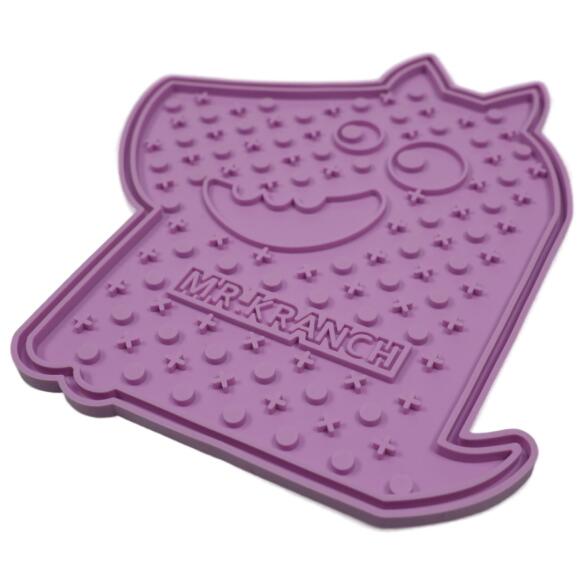 Лизательный коврик Mr.Kranch для медленного поедания силиконовый 20*20см фиолетовый на присосках