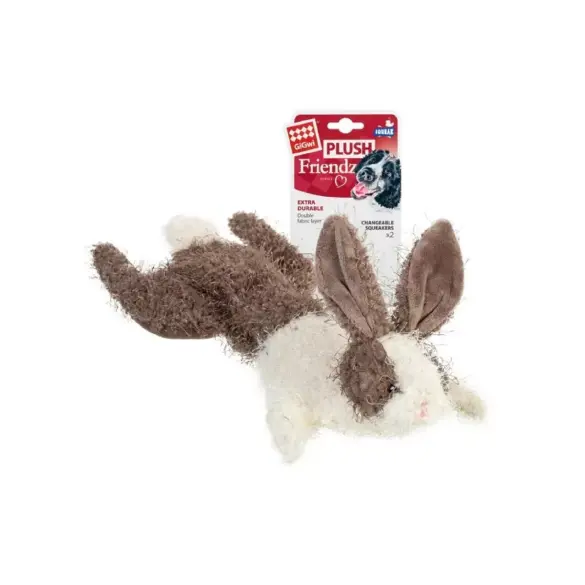 Игрушка Gigwi "Шкурка зайца со сменными пищалками" для собак, 47см