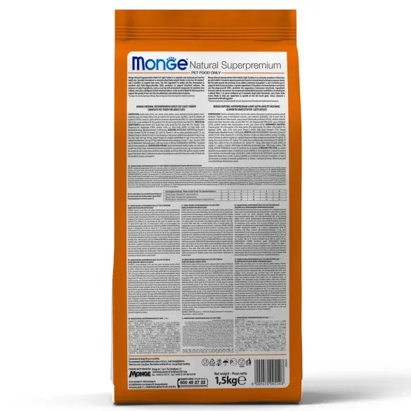 1,5кг Корм Monge Cat Monoprotein Sterilized Duck для стерилизованных кошек с Уткой