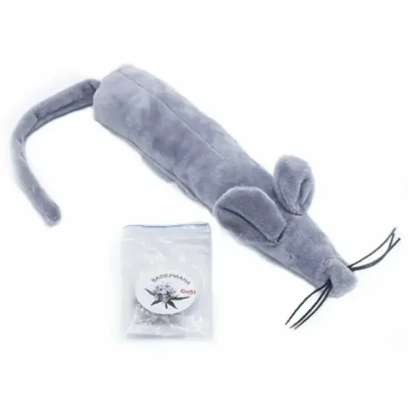 Игрушка GoSi для кошек "Крыса Тамара" с валерианой 25см