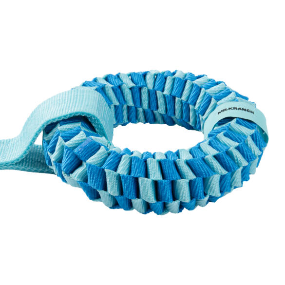Игрушка-перетяжка Mr.Kranch Плетеное кольцо-спираль двойное для собак Голубая, 12см