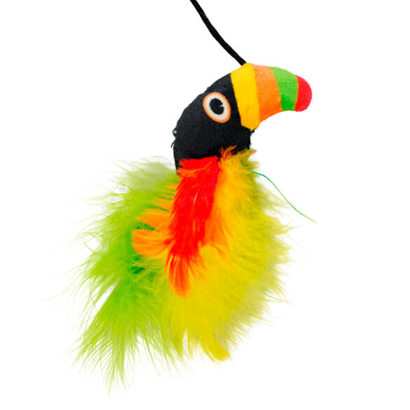 Игрушка-дразнилка Mr.Kranch Тукан плюшевая с кошачьей мятой для кошек Зеленая, 17см
